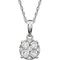 Diamond Cluster 14k White Gold Pendant Necklace,18" (1/5 Cttw)