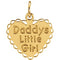 Girl's 14k Yellow Gold 'Daddy's Little Girl' Scalloped Heart Pendant