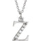 Diamond Initial 'z' Lowercase Alphabet Letter 14k White Gold Pendant Necklace, 16" (.03 Ctw GH, I1)