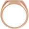 Men's 14k Rose Gold Brushed Signet Ring (15mm)