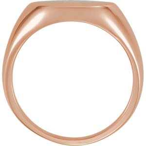 Men's 14k Rose Gold Brushed Signet Ring (15mm)