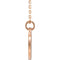 Pierced Cross Disc Necklace in 14k Rose Gold 16-18"