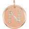 Diamond Initial "N" Pendant, 14k Rose Gold (0.1 Ctw, G-H Color, I1 Clarity)