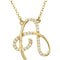 14k Yellow Gold Alphabet Initial Letter A Diamond Necklace, 17" (GH Color, I1 Clarity, 1/8 Cttw)