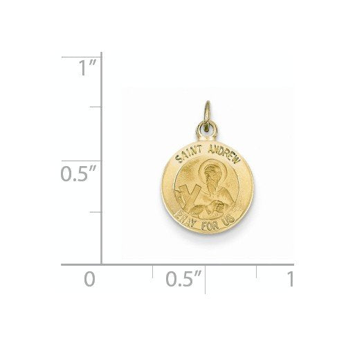 14k Yellow Gold St. Andrew Medal Charm (17X12MM)
