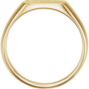 Men's Diamond Satin Signet Ring, 14k Yellow Gold (.0075 Ct, G-H Color, I1 Clarity)