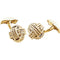 Rope Trim Love Knot 14k Yellow Gold Cuff Links, 15MM