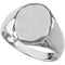 Men's Closed Back Brushed Signet Semi-Polished 14k X1 White Gold Ring (13.25x10.75mm) Size 11