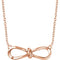 Slim-Profile Bow Necklace in 14k Rose Gold, 18"