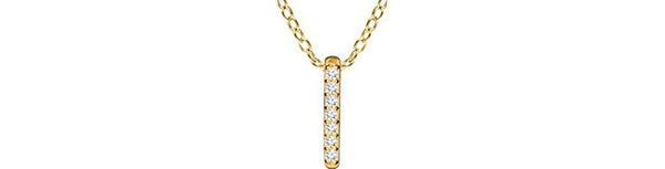 Diamond Bar Necklace in 14k Yellow Gold, 16-18" (.05 Ctw, Color H+, Clarity I1)