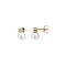 Freshwater Cultured White Pearl 1/8 Ctw Diamond Earrings, 14k Yellow Gold (7-7.5 MM)