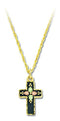 Ave 369 Antique Cross Pendant Necklace, 10k Yellow Gold, 12k Green and Rose Gold Black Hills Gold Motif, 18"