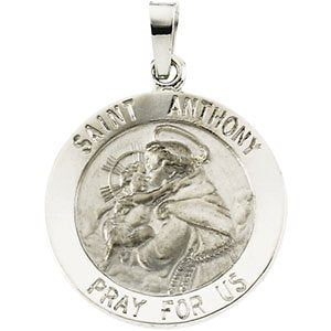 Sterling Silver St. Anthony Medal Necklace, 18" (18 MM)