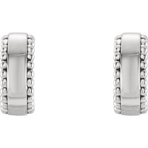 Platinum Bead Trim Earrings