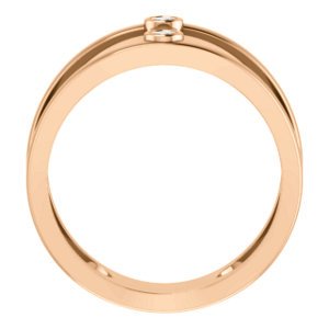 Diamond Two-Stone Negative Space Ring, 14k Rose Gold, Size 7 (.06 Ctw, G-H Color, I1 Clarity)