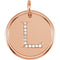 Diamond Initial "L" Pendant, 14k Rose Gold (.06 Ctw, Color G-H, Clarity I1)