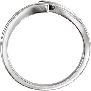 Platinum Satin-Finish Bypass Ring