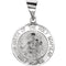 14k White Gold Round Hollow Scapular Medal (14.75 MM)