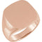 Men's Open Back Brushed Signet Ring, 10k Rose Gold (18mm) Size 11