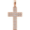 Diamond Western Cross Pendant, 14k Rose Gold (.25 Ctw, H+ Color, I1 Clarity)