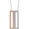 Diamond Geometric Rectangle Necklace in Rhodium-Plated 14k White and Rose Gold, 16-18" (1/3 Ctw, Color H+, Clarity I1 )