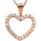 Diamond Heart 14k Rose Gold Pendant Necklace, 18" (1.00 Cttw)