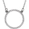 Petite Diamond Circle Pendant 14k White Gold Necklace, 16" (1/6 Cttw)