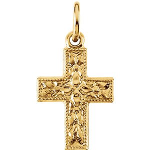 Small Cross 14k Yellow Gold Pendant (10X7.50MM)