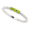 Peridot Beaded Ring, Rhodium-Plated 14k White Gold, Size 6