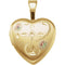 Satin-Brush Heart with Cross and Enameled Flowers 14k Yellow Gold Plated Sterling Silver Locket(12.50X12.00 MM)