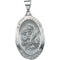 14k White Gold Hollow Oval St. Joseph Medal (23.25x16 MM)