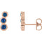 Blue Sapphire Three-Stone Ear Climbers, 14k Rose Gold