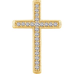 Diamond Chapel Cross Rhodium-Plated 14k Yellow Gold Pendant (.25 Ctw, H+ Color, I1 Clarity)