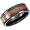 Men's Rosewood Inlay Design 8mm Black Cobalt Comfort-Fit Band, Size 12