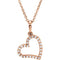 25-Stone Diamond Heart 14k Rose Gold Pendant Necklace, 16" (1/8 Cttw)