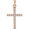 Diamond Cross Pendant, 14k Rose Gold (0.25 Ctw, Color GH, Clarity I1)