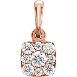 Diamond Cluster Pendant, 14k Rose Gold (.25 Ctw, GH Color, I1 Clarity)