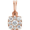 Diamond Cluster Pendant, 14k Rose Gold (.25 Ctw, GH Color, I1 Clarity)