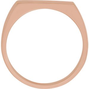 Men's 10k Rose Gold Brushed Rectangle Signet Ring (15x7.5mm)