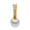 14k Yellow Gold Akoya Cultured Pearl and Diamond Pendant