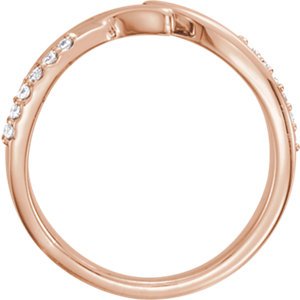 Diamond Bypass Ring, 14k Rose Gold, Size 7 (.125 Ctw, G-H Color, I1 Clarity)