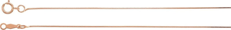 .55mm 14k Rose Gold Solid Box Chain, 16"