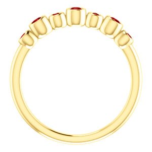 Created Chatham Ruby 7-Stone 3.25mm Ring, 14k Yellow Gold