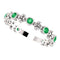 Created Emerald Beaded Ring, Rhodium-Plated 14k White Gold, Size 6.75