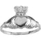 Boy's Girl's 14k White Gold Claddagh Ring, Size 4