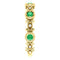 Chatham Created Emerald and Diamond Vintage-Style Ring, 14k Yellow Gold, Size 7