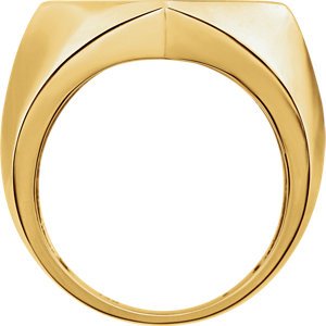 Men's 14k Yellow Gold Diamond -Shape Ring, (.2 Ctw, HIJ Color, SI2-I1 Clarity) Size 10