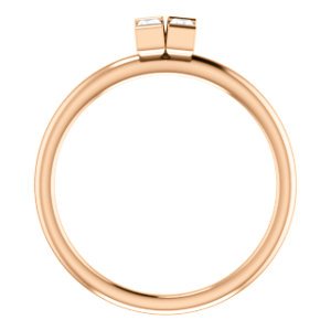 Diamond Two-Stone Ring, 14k Rose Gold, Size 7 (.25 Ctw, G-H Color,I1 Clarity)
