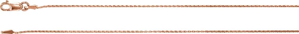 .9 mm 14k Rose Gold Wheat Chain, 16 "