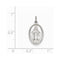 Rhodium-Plated Sterling Silver Miraculous Medal Charm Pendant (19X10 MM)